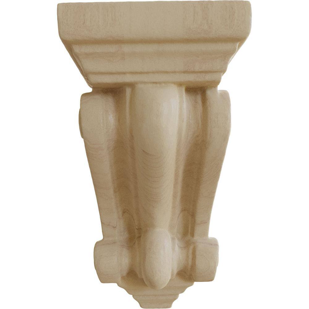 Devon Traditional Rubberwood Hand-Carved Corbel, 9.5" Height