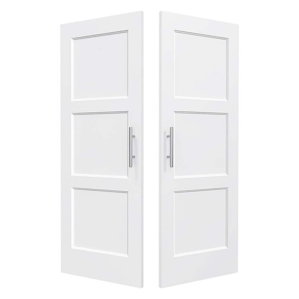 60 in. x 80 in. 3-Panel, Hollow Core, Composite, White Primed, Pantry Door, Interior Door Slab With Ball Catch price history on PriceWatchPro