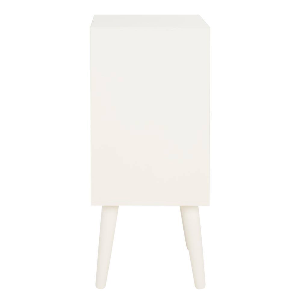 Pomona Antique White Mid-Century 3-Drawer Transitional Accent Table