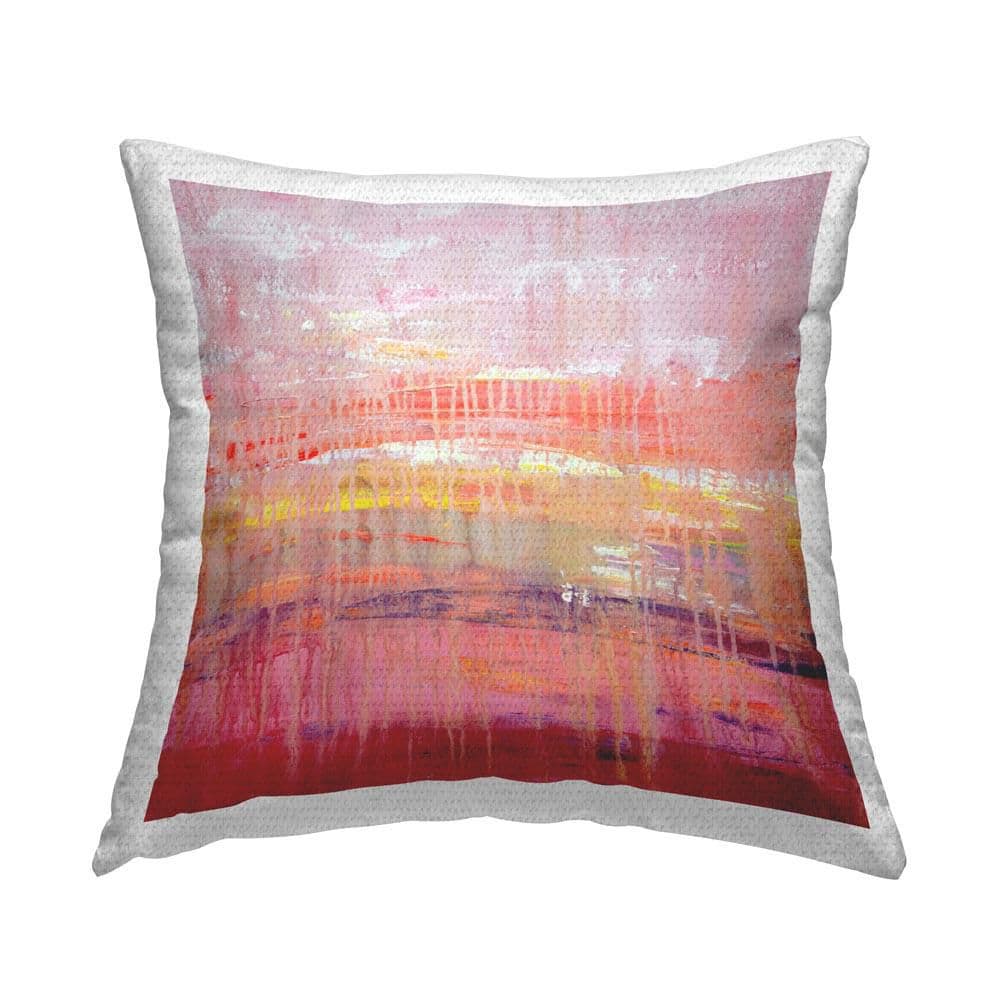 Pink Paint Drip Outdoor Printed Throw Pillow by Hilary Winfield price history on PriceWatchPro