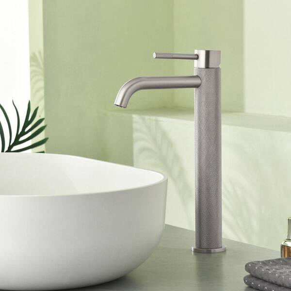 Single Handle Single-Hole Bathroom Vessel Sink Faucet with Drain
