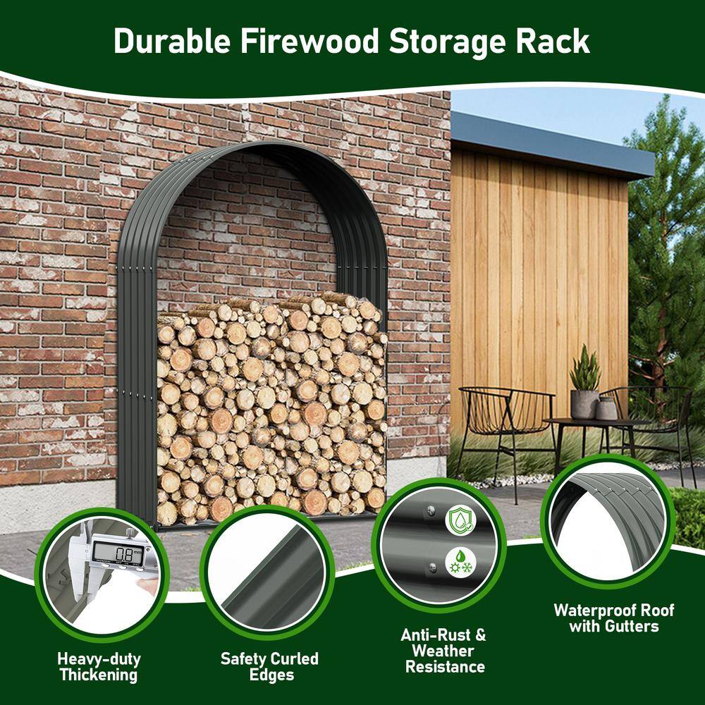 Heavy Duty Galvanized Steel Oval Firewood Storage Rack