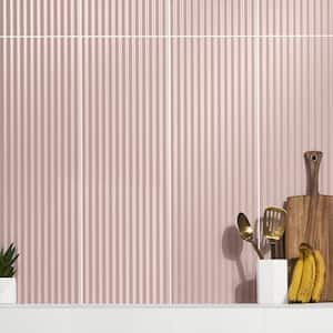Linear Blush Pink 11.41 in. x 35.37 in. Matte Ceramic Wall Tile (14.42 sq. ft./Case)