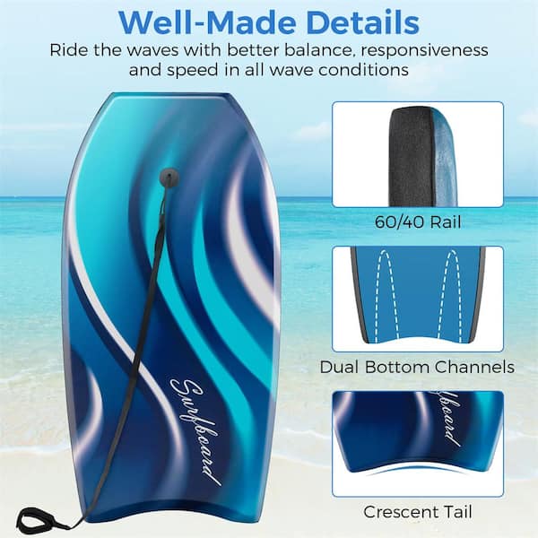 Costway 33 in. Blue EPS Core XPE Deck HDPE Bottom Crescent Costway 33 in. Blue EPS Core XPE Deck HDPE Bottom Crescent