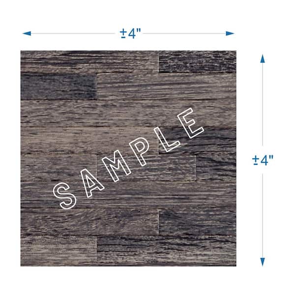 Inoxia SpeedTiles Take Home Sample - Woodly Brown 4 in. x 4 in. x 5 mm Metal Self-Adhesive Wall Mosaic Tile (0.11 sq.ft./Each)