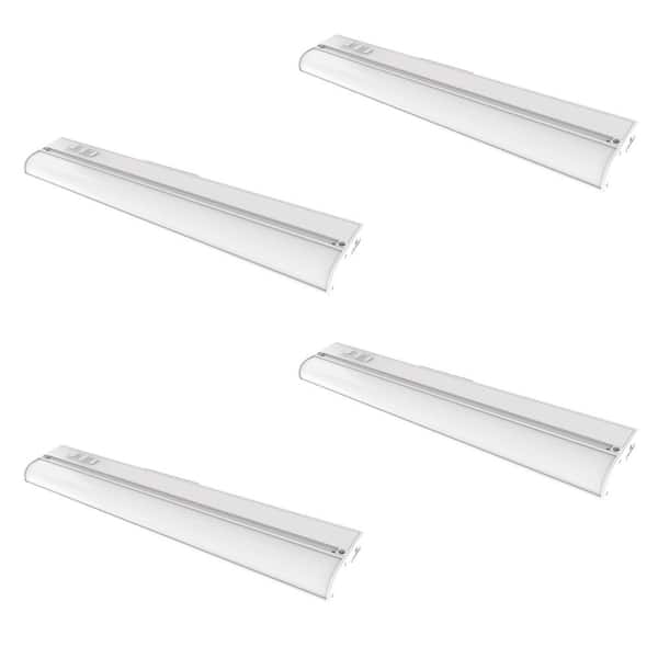 18 in. Length 2.95 in. Width Direct Wire or Plug-in White Integrated LED Linkable Under Cabinet Light (4PK)