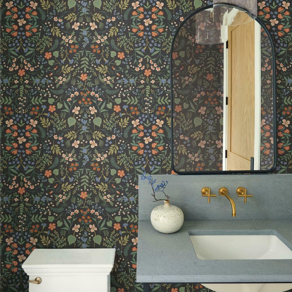 Wildwood Black Multi Floral Removable Wallpaper