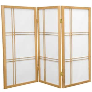 3 ft. Short Double Cross Shoji Screen - Natural - 3 Panels