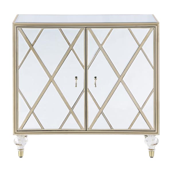 Coaster Home Furnishings Golden Oak Accent Cabinet with 2-Mesh Doors 951056  - The Home Depot