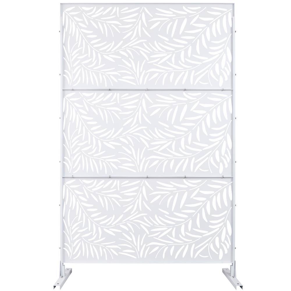 6.3 ft. x 4 ft. White Steel Freestanding Flat Flat Top Decorative Privacy Screen Metal Fence Panel price history on PriceWatchPro