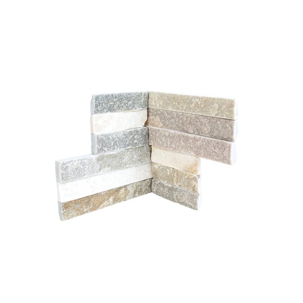 MSI Golden Honey Ledger Corner 6 in. x 6 in. x 6 in. Natural Quartzite Wall Tile (2 Sq. ft. / CASE)