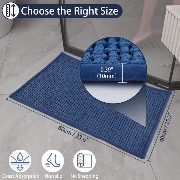 ilemong Bath Mat Quick Dry 15.7 in. x 23.6 in. Non-Slip Bathroom