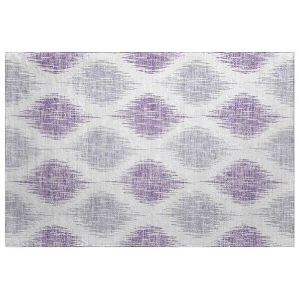 Dream Shag Premium Machine Washable Abstract ADS848 Lavender 2 ft. x 3 ft. Accent Rug