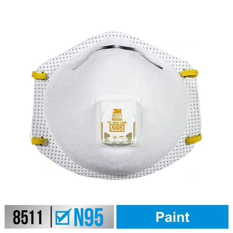 3M 8511 N95 Paint Disposable Respirator with Cool Flow Valve (2-Pack)