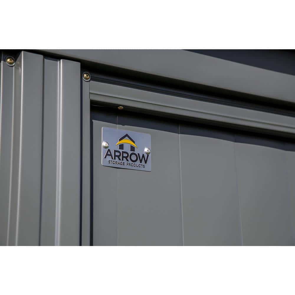 8 ft x 6 ft Charcoal Galvanized Steel Storage Shed Kit