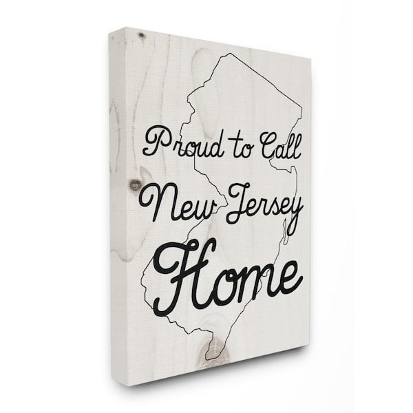 Stupell Industries 30 in. x 40 in. "Wood Texture Proud to Call New Jersey Home" by Daphne Polselli Canvas Wall Art