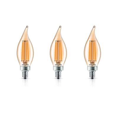 40-Watt Equivalent BA11 Dimmable Vintage Edison LED Candle Light Bulb Candelabra Base Soft White (2700K) (3-Pack)