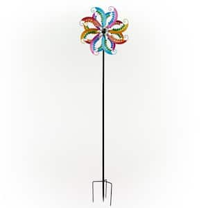 Alpine Corporation 71 in. Tall Orbital Wind Spinner Garden Stake ...