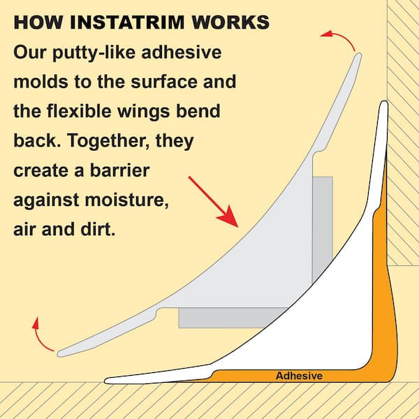 InstaTrim 3/4 in. x 10 ft. Grey PVC Inside Corner Self-Adhesive Flexible  Caulk and Trim Molding IT75INGRY - The Home Depot