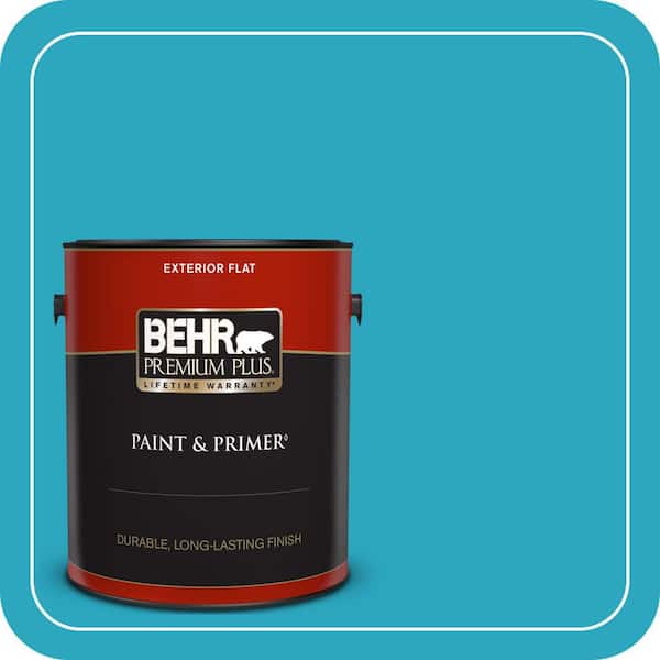 BEHR PREMIUM PLUS 1 gal. #MQ4-52 Gulf Waters Flat Exterior Paint & Primer