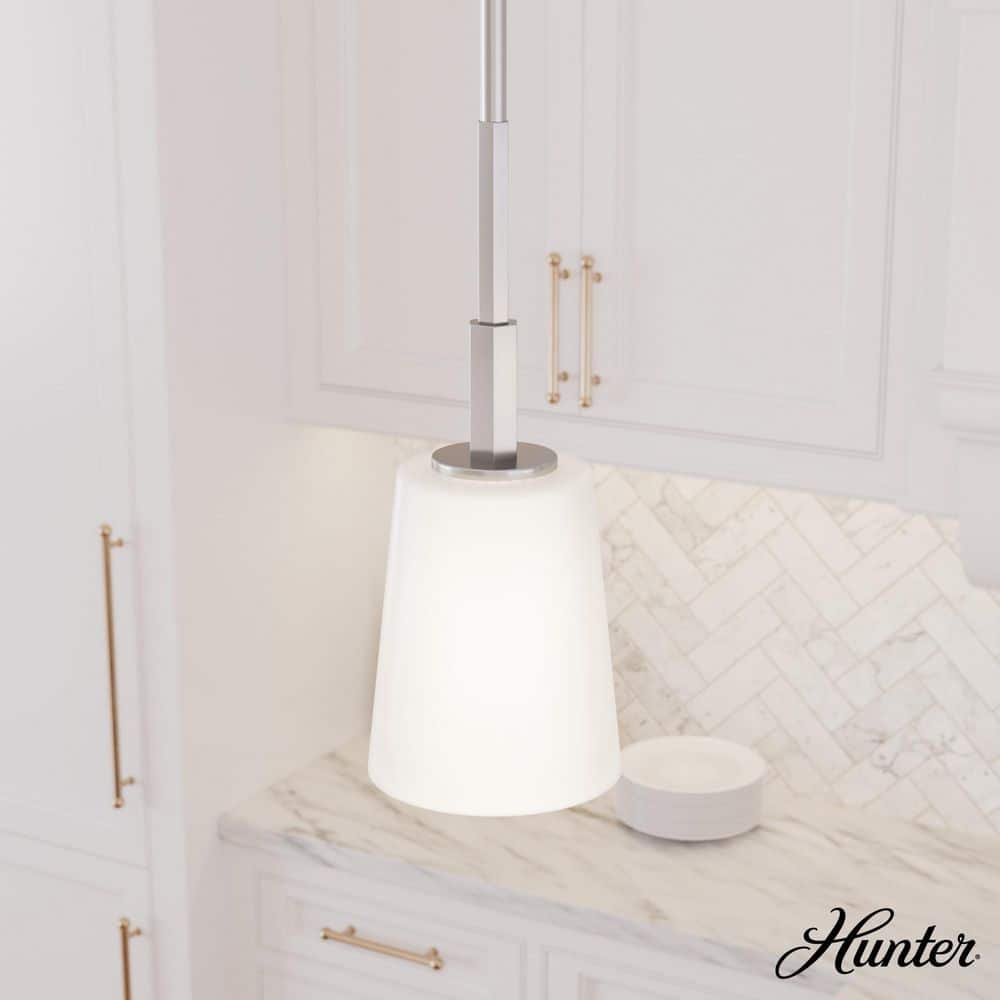 Nolita 1-Light Brushed Nickel Island Mini Pendant Light with Cased White Glass Shade price history on PriceWatchPro