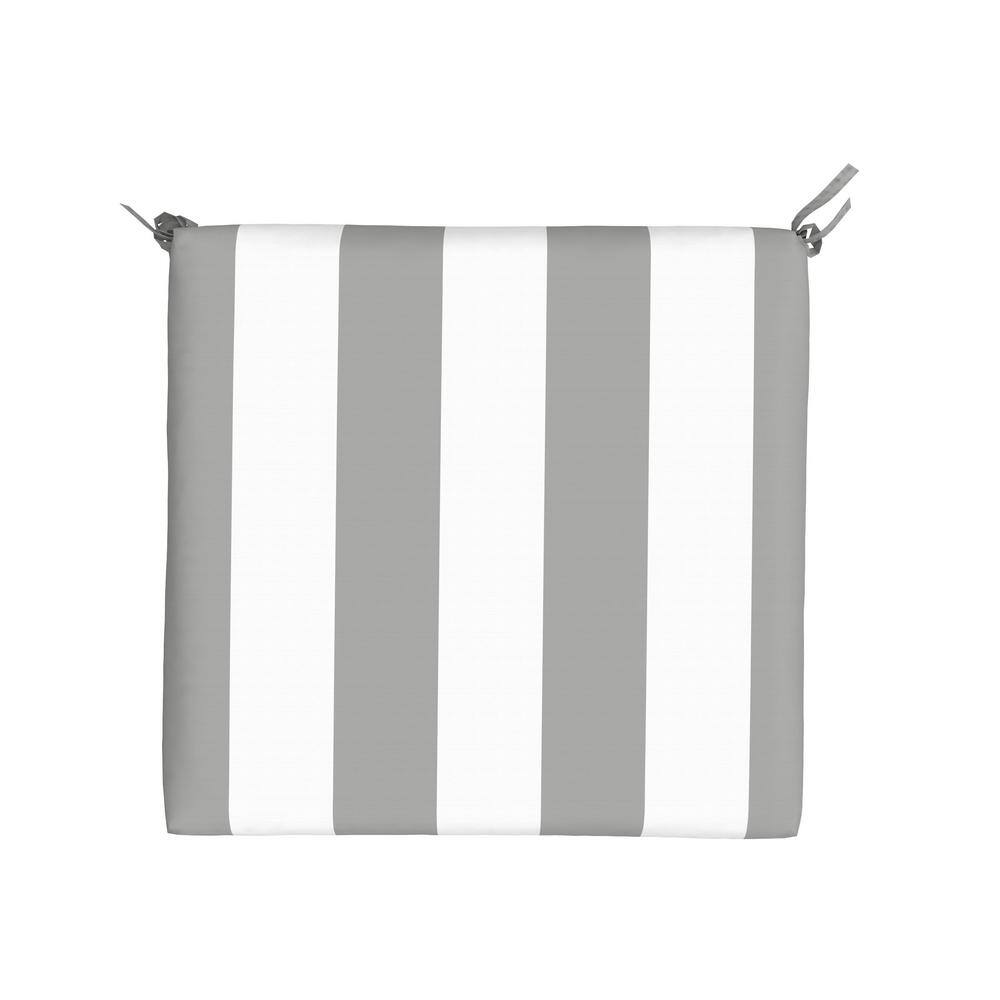 Slate Grey and White Stripe Adirondack Chair Cushion Set