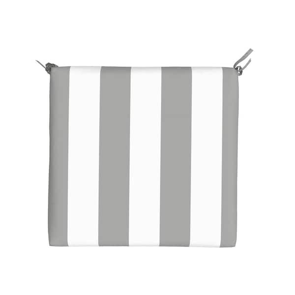 Island Retreat Nu6932 All-Weather Outdoor Striped Seat Cushion - Champagne and White - Set of 2