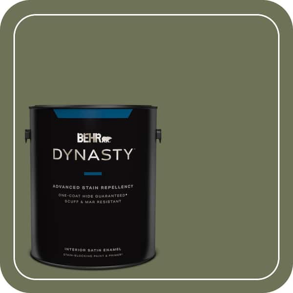 BEHR DYNASTY 1 gal. #MQ6-53 Herb Cornucopia One-Coat Hide Satin Enamel Interior Stain-Blocking Paint and Primer