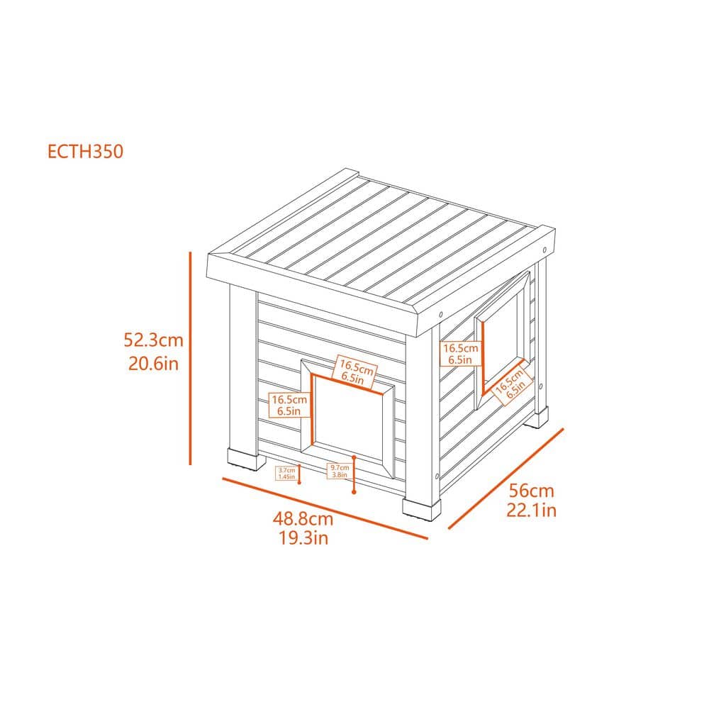 Maple and Brown ECOFLEX Outdoor Cat House with Dual Entry