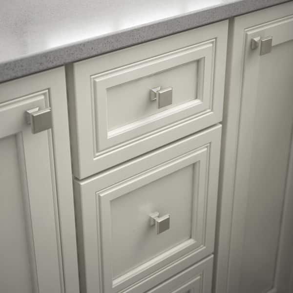 Classic Square 1-1/9 in. (28 mm) Satin Nickel Cabinet Knob