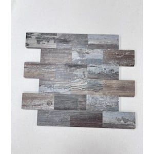 Wood Look Dark Grey Tones 13.5 in. x 11.4 in. PVC Peel and Stick Tile for Bathroom, Kitchen, Fireplace (10 sq. ft./box)