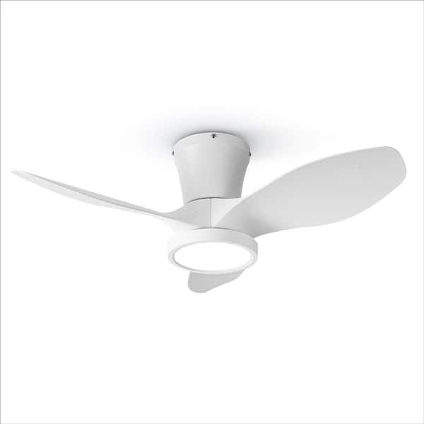 QRMOK 32 in. LED Indoor White Small Ceiling Fan with Light