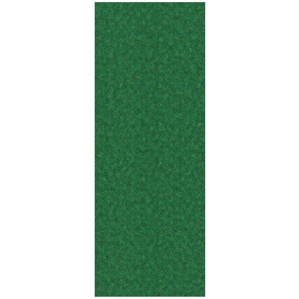 Lifesaver Scrape Rib Non-Slip Custom Long Hallway Runner Rug 2 ft. 7 in. x 11 ft. Green Polyester Garage Flooring price history on PriceWatchPro