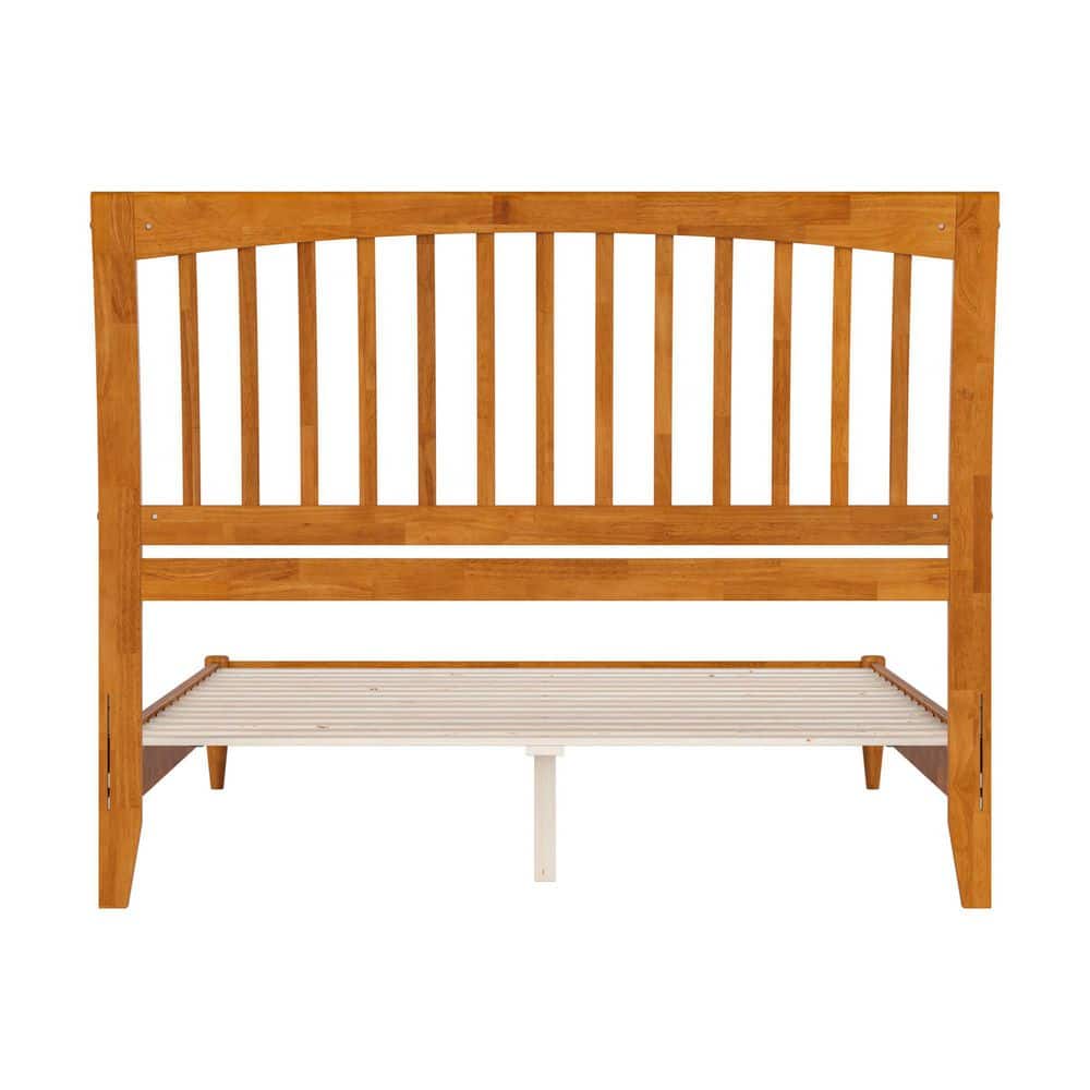 Orleans Queen Light Toffee Wood Platform Bed with Slatted Headboard