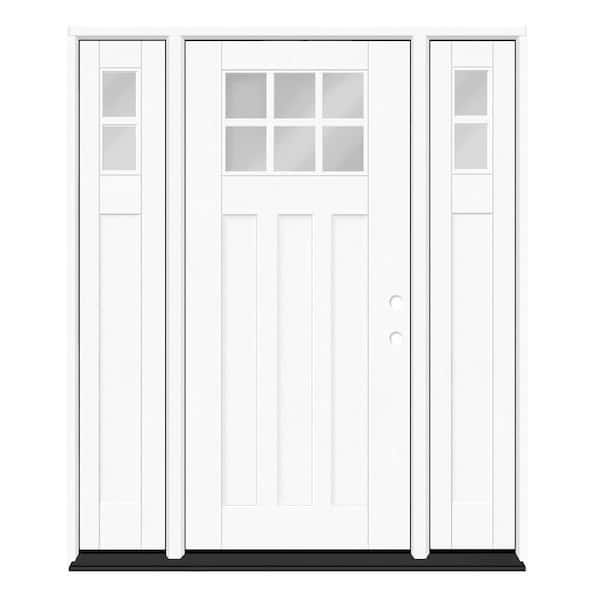 Regency 60 in. x 80 in. 6L Toplite Clear Glass LHIS Unfinished Fiberglass Prehung Front Door with 10" SLs 4-9/16" Jamb