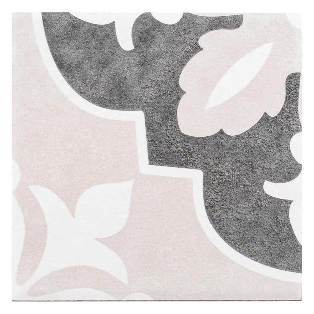 Veneto Black and Gray 6x6 Matte Porcelain Tile