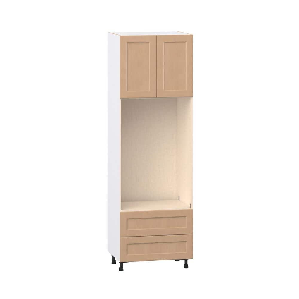 Lakewood 30 in. W x 24.5 in. D x 94.5 in. H Shaker Assembled Pantry Micro/Oven Combo Kitchen Cabinet in Sugar Cookie
