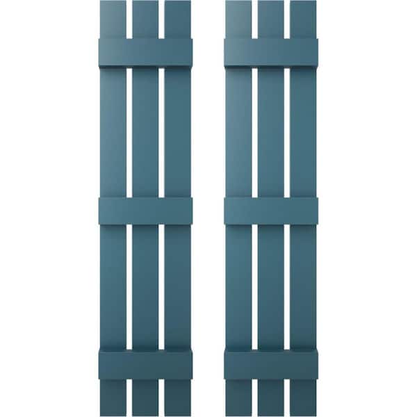 12 in. W x 60 in. H TailorMade Three Board Spaced (3 Batten), Board-n-Batten Shutters - Midnight Blue