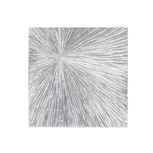 Sunburst Silver Hand Painted Dimensional Resin Wall Art 30 in. x 30 in.