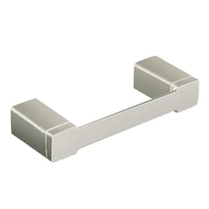 90 Degree Pivoting Double Post Toilet Paper Holder in Brushed Nickel