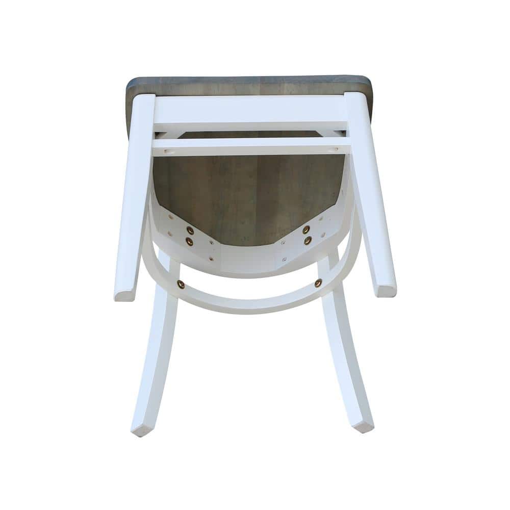 Modern Farmhouse White Wood Ladderback Side Chair 2-Piece Set