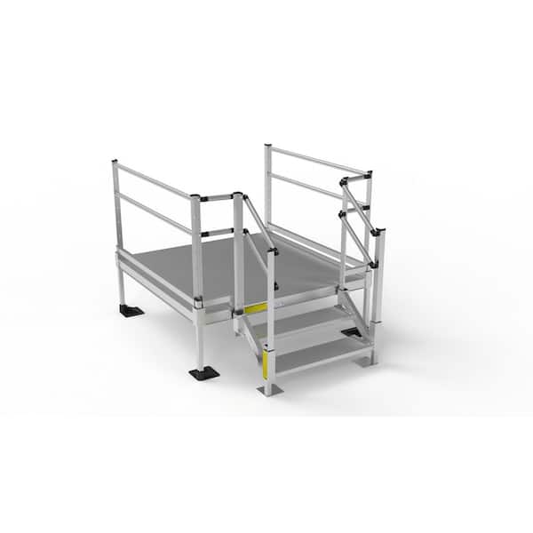 Pathway 3G Aluminum Stair Kit 15 in. to 24-3/8 in. with 5 ft. x 5 ft. Platform