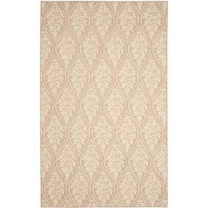 Palm Beach Sand/Natural 4 ft. x 6 ft. Floral Area Rug