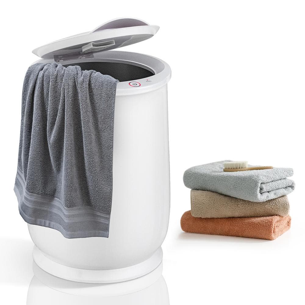 4-Towel Holder White Spa Hot Towel Warmer Bucket with Flip-top Lid and Frag