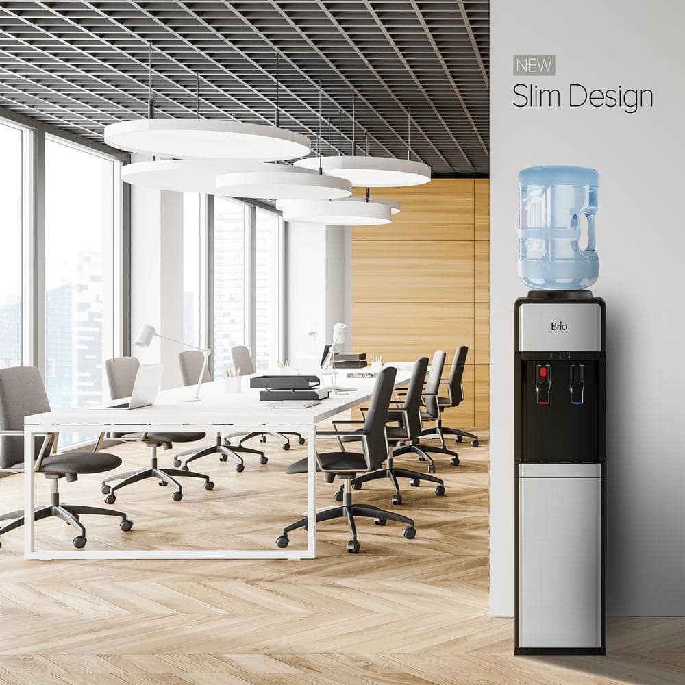 Brio Slimline Black and Stainless Steel Top-Load Water Dispenser