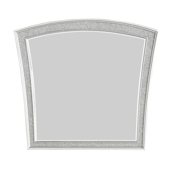 Benjara 2 in. x 40 in. Irregular Wooden Frame Silver Decorative Mirror