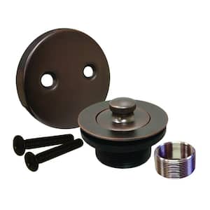Lift and Turn Bath Tub Drain Conversion Kit with 2-Hole Overflow Plate in Oil Rubbed Bronze