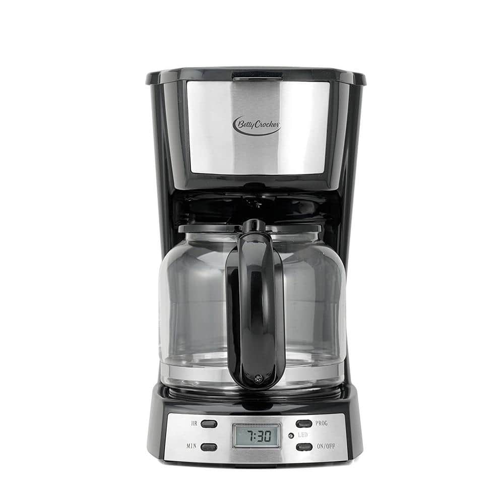 Betty Crocker 12Cup Programmable Silver Drip Coffee Maker with