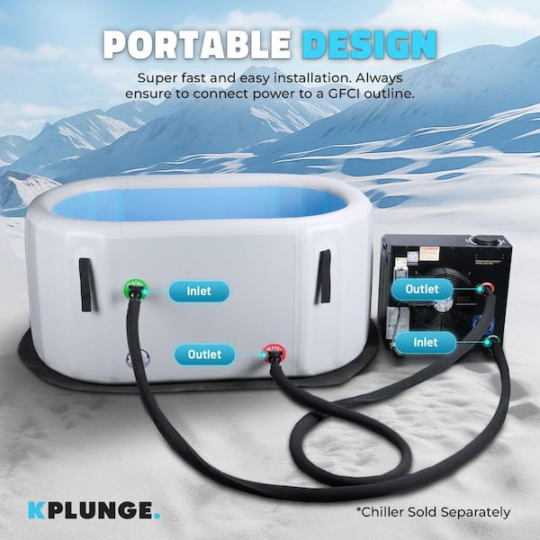 KPLUNGE Kodiak 1-Person 0-Jet Inflatable Cold Plunge Ice Bathtub