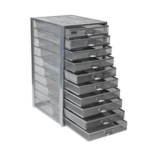 10-Drawer Silver Cabinet File Storage Drawer